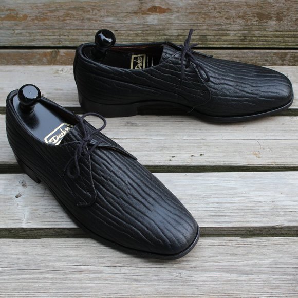Vtg Dack's Black “Baffin Seal” Leather Derby, Men's 10 D, Made in Canada, EUC - Picture 1 of 12